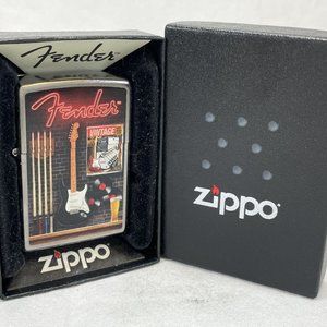 2015 Fender Billiards Bar Street Chrome Zippo Lighter